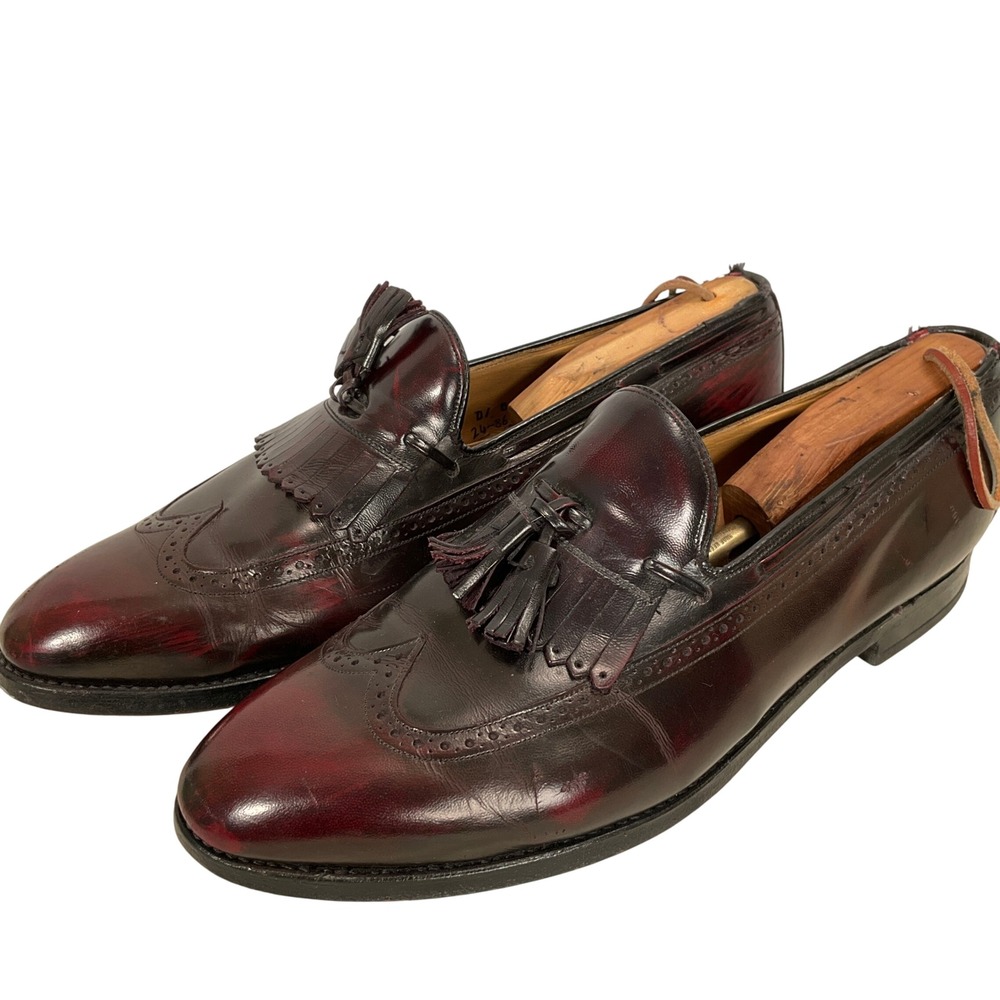 Johnston & Murphy‎ Loafer Mens 11.5 Burgundy Aristocraft Leather Wingtip Shoes